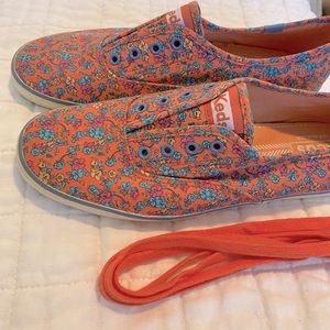 Floral coral Keds sz 8
